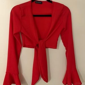 PLT cropped long sleeved top